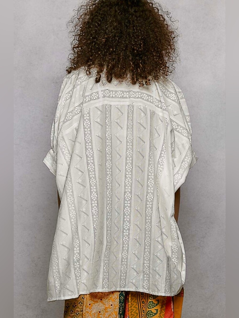 NEW!! POL Women's Cream Embroidered Button-Up Top, NWT - Picture 4 of 4